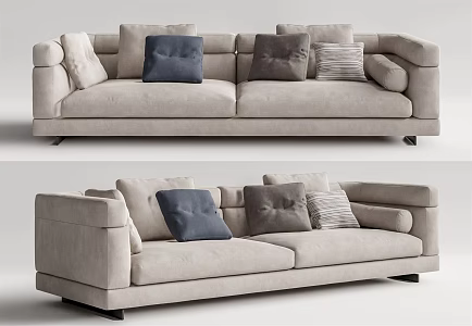 Modern double sofa multiplayer sofa 3d model
