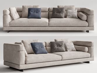 Modern double sofa multiplayer sofa 3d model