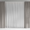 Modern Double Layer Curtains with Dark Gray Panels and White Sheer Fabric