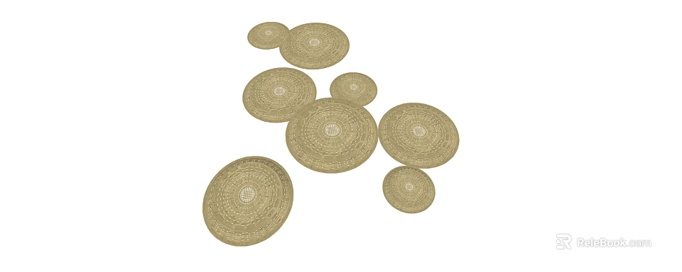 Woven Round Storage Baskets with Multiple Various Sizes for Home Organization 3d model 