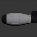 White And Black Military Bomb With Black Nose Cone And Metal Rear Tail Fins
