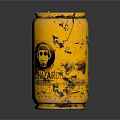 Detailed Golden Rusted Bierhalle Barrel With Skull Organ And Hair Texture
