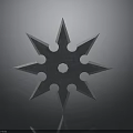 Traditional Japanese Star Shaped Metal Weapon With Sharp Blades And Center Hole