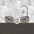Modern leisure sofa combination single chair combination 3d model