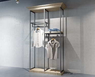 industrial LOFT hanger clothing store shelf 3d model