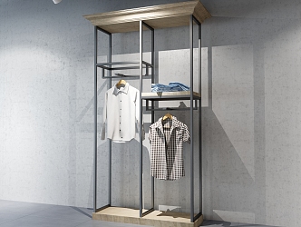 industrial LOFT hanger clothing store shelf 3d model