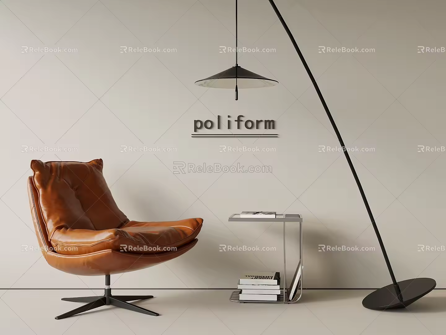 Modern Simple Casual Sofa Single Sofa Side Floor Lamp 3d model