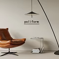 Modern Simple Casual Sofa Single Sofa Side Floor Lamp 3d model