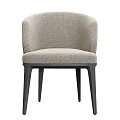 Light Gray Fabric Accent Chair with Black Legs and Modern Design