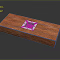 Modern Electronic Device With Rectangular Wooden Case And Digital Display Screen