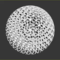 Intricate White Geometric Lattice Sphere With Hexagonal Pattern On Dark Background 3d model