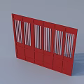 Durable Red Traffic Road Barrier With Vertical Slats For Road Safety