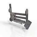 Traditional Iron Equipment With Rustic Metal Frame And Supporting Components