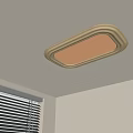 Modern Sleek Rectangle Ceiling Light With Gold Frame And Soft White Illumination For Indoor Use 3d model