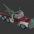 Vintage Red And White Fire Truck With Crane Arm And Retro Design