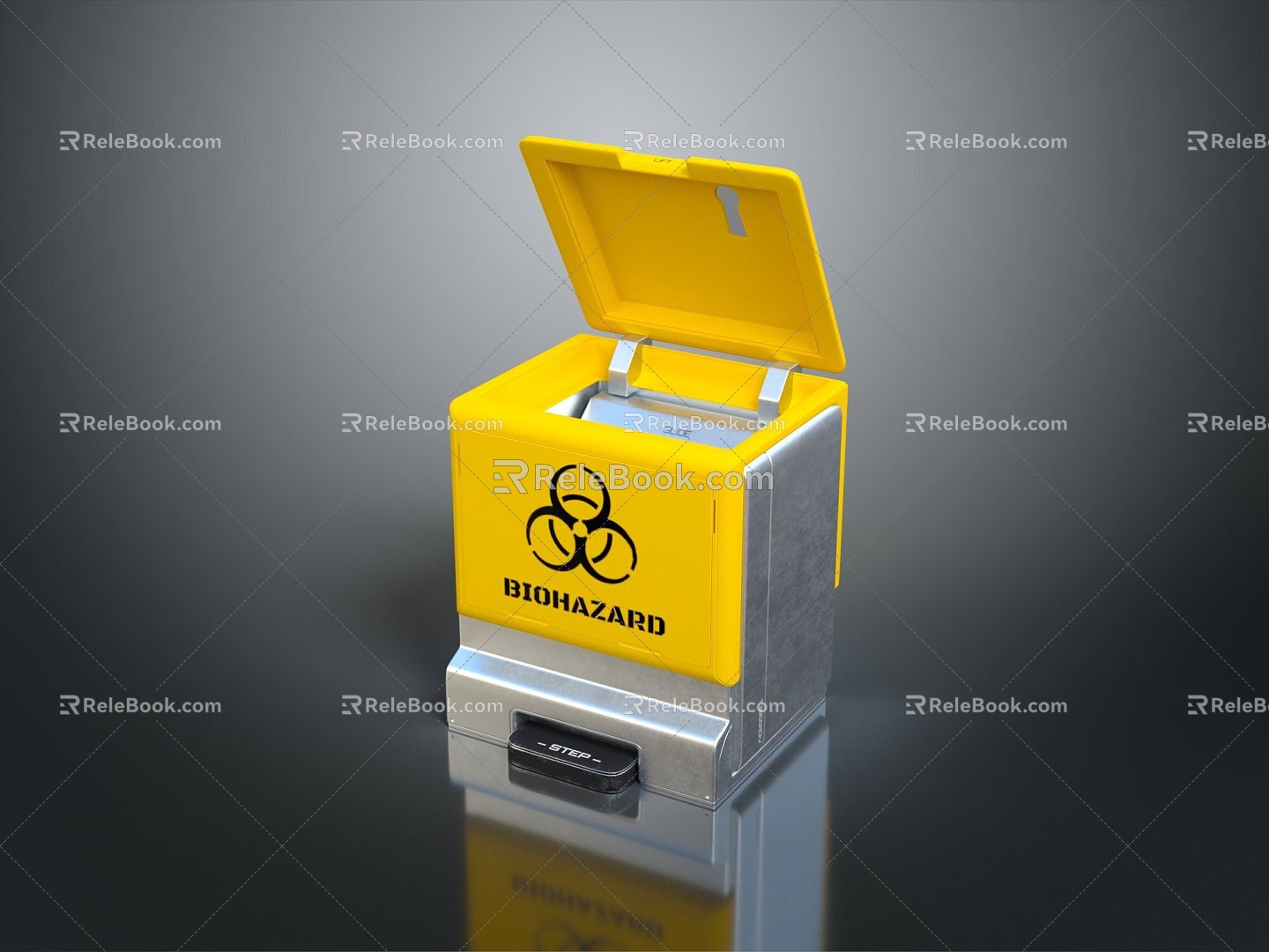 Biohazard Medical waste Medical waste Medical garbage Realistic model of medical dustbin 3d model