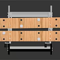 Portable Folding Table With Wooden Top And Metal Frame For Home Use