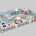 Colorful Indoor Playground With Carousel Slide Climbing Structure And Ball Pit For Kids