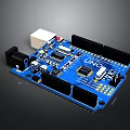 UNO Development Board Blue Circuit With Microcontroller Digital Analog Interfaces And Components