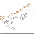 Colorful Twisted Curved Lines Art with Orange White Yellow Hues on Gray Background