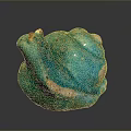 Turquoise Frog Ceramic Figurine With Textured Surface And Vintage Handcrafted Details