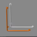 Orange And White Bathroom Safety Grab Bars With Non Slip Handrail Design Support
