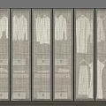 Modern Wardrobe Design With Glass Doors Hanging Clothes Storage Compartments And Built-in Lighting