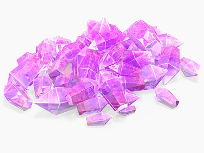 Decorative Ornament Set with Purple Faceted Crystal Pieces for Home Decor 3d model