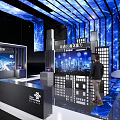 5G Technology Exhibition Booth Featuring Huawei China Mobile OPPO and Interactive Screens