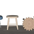 Modern stool combination 3d model
