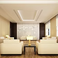 Modern Conference Room Interior With Comfortable Sofas Coffee Table And World Map