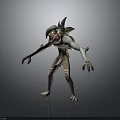 Shark Headed Fantasy Creature 3D Model With Elongated Body And Menacing Features