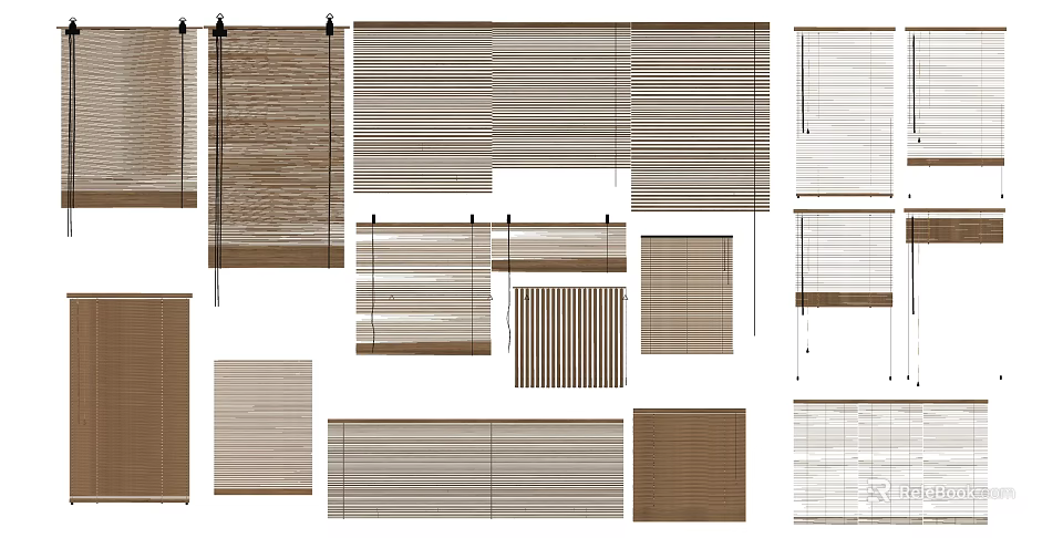 Stylish Venetian Blinds With Various Designs Colors And Home Decor Options 3d model 