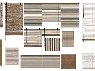 Stylish Venetian Blinds With Various Designs Colors And Home Decor Options 3d model