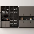 Modern Wine Cabinet Design With Glass Door Storage Racks And Wooden Cabinets