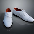 White Leather Dress Shoes with Lace Up Design Orange Inner Lining and Black Sole