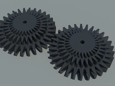 Two Black Gears Detailed Mechanical Design With Industrial Style And Precision Engineering 3d model
