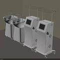 Commercial Equipment Units with Digital Screens Transparent Covers and Mobile Bases