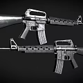Two Modern Tactical Rifles Featuring Metal Barrels And Detachable Magazines Design