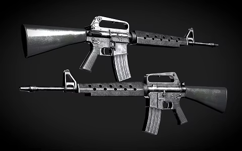Modern rifle M16 assault rifle semi-automatic rifle 3d model
