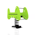 Green Building Blocks Spring Rocker Toy Structure With Stable Black Base For Kids 3d model