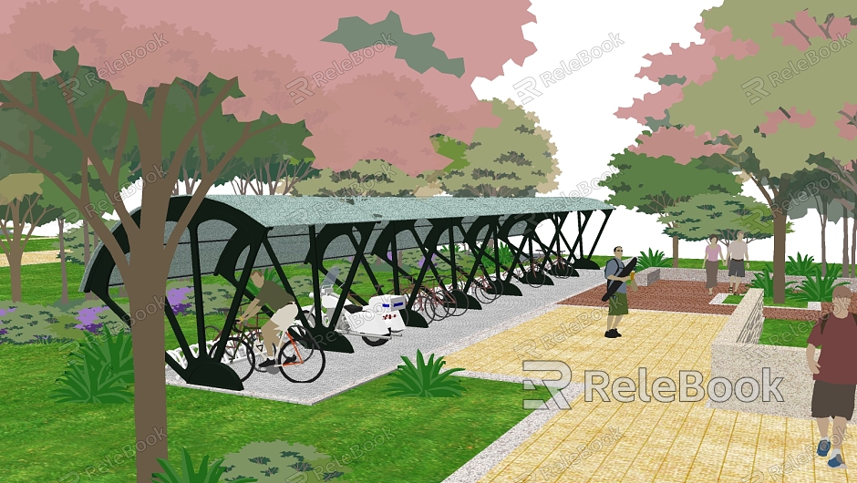 Modern carport bicycle carport model