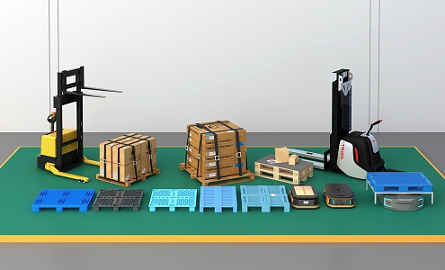 Pallet pallet logistics packing box forklift unmanned transport vehicle 3d model