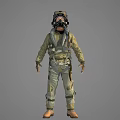 Tactical Soldiers Wearing Olive Green Uniform Helmet And Breathing Mask With Gear