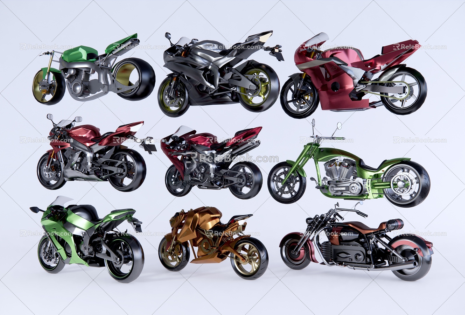 Modern Motorcycle Motorcycle Motorcycle Combination 3d model