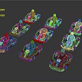 Colorful Go Karts With Various Bright Colors For Track Racing Fun