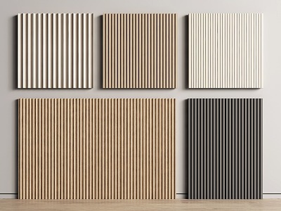 Wall Panel Grille Panel Wood veneer Decorative Panel Solid Board Wood Grille TV Background Wall 3d model