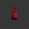 Chic Red Woven Handbag With Structured Shape And Textured Pattern 3d model