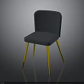 Stylish Gray Upholstered Chair With Gold Metal Legs And Modern Design