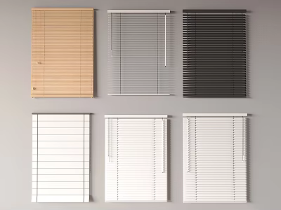 venetian blinds rolling blinds solid wood drawing curtains 3d model